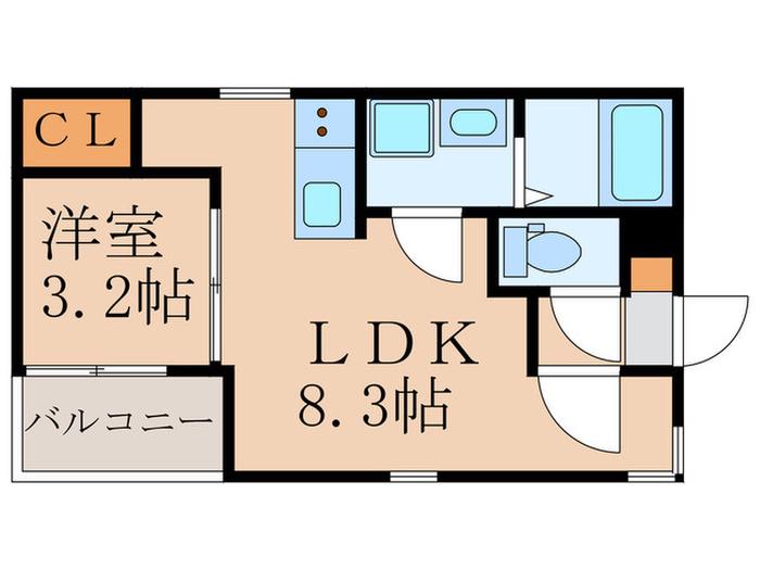 アパルトマン昭南町(1LDK/3階)の間取り写真
