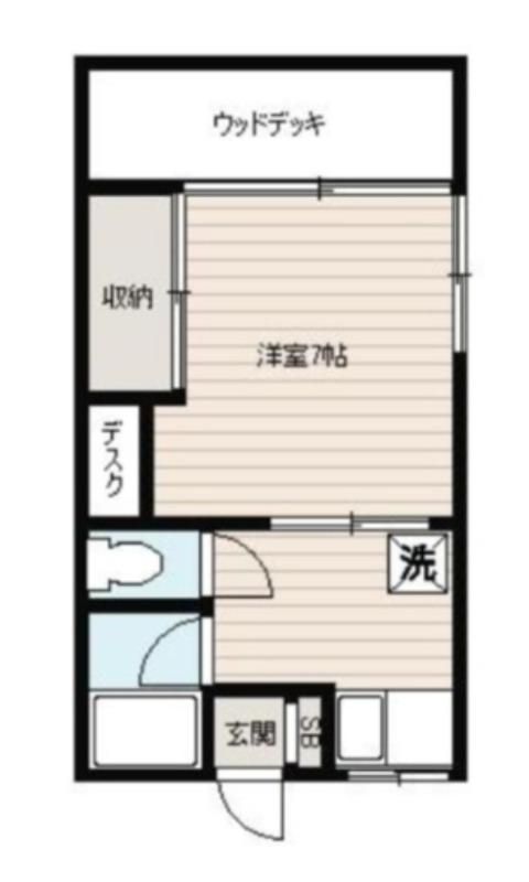 けやき-中和泉3丁目-(1K/1階)の間取り写真