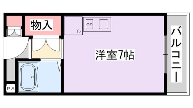 ファインコートIII寝屋川池田(ワンルーム/2階)の間取り写真