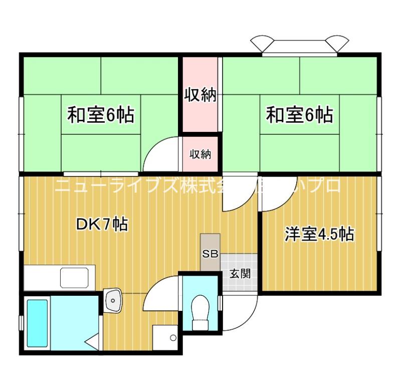 シャインハヤミ(3DK/1階)の間取り写真