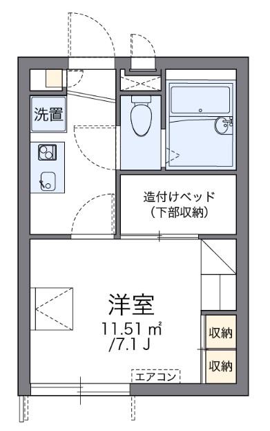 ブライトビューティ(1K/2階)の間取り写真