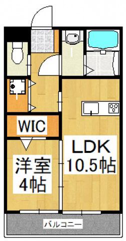 ヴァレンヌ(1LDK/2階)の間取り写真