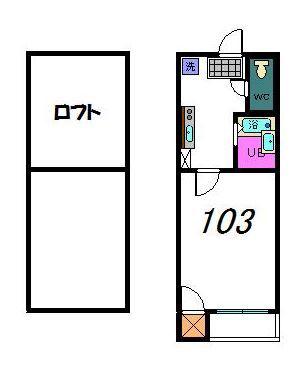 センドック井尻(1K/1階)の間取り写真