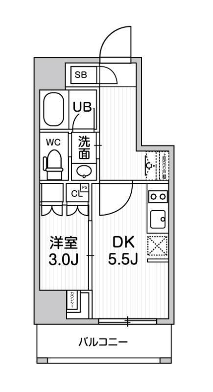 NIDO SHIN-OKACHIMACHI(1DK/4階)の間取り写真