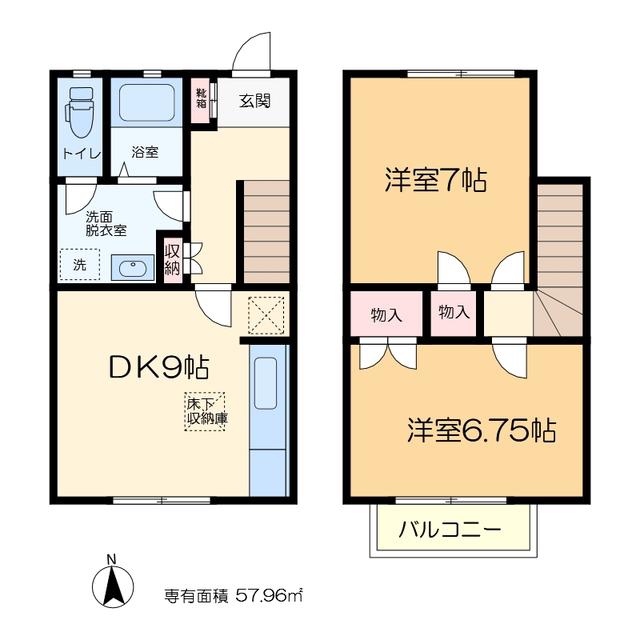 ドルフ水元(2DK/1階)の間取り写真