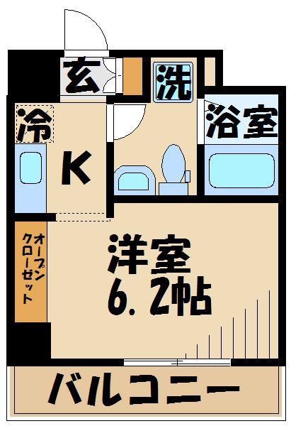 エクセリア府中寿町(1K/10階)の間取り写真