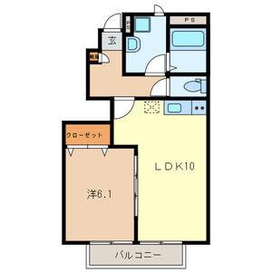 アムールセンタービレッジ(1LDK/1階)の間取り写真