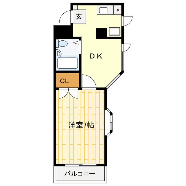IM国府台(1DK/2階)の間取り写真