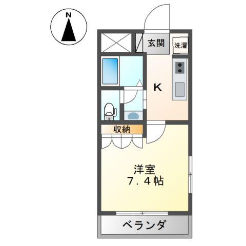 クレール湘南(1K/1階)の間取り写真