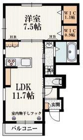 メゾン五十嵐(1LDK/1階)の間取り写真