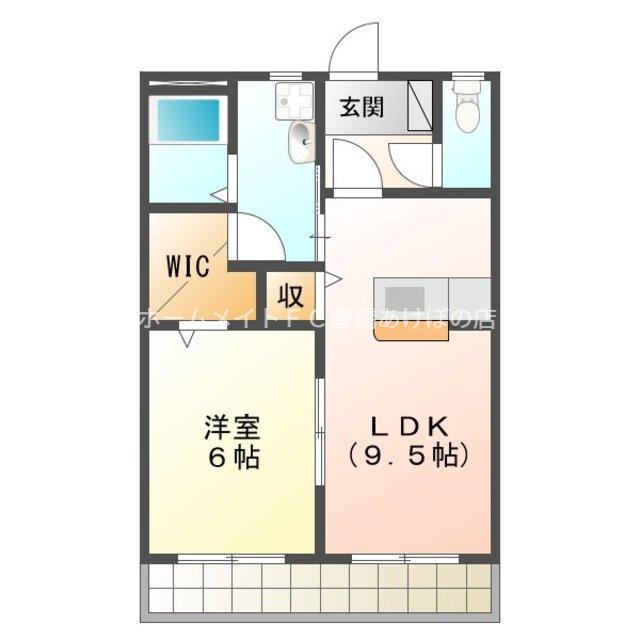 ブロードタウン神野II E(1LDK/1階)の間取り写真