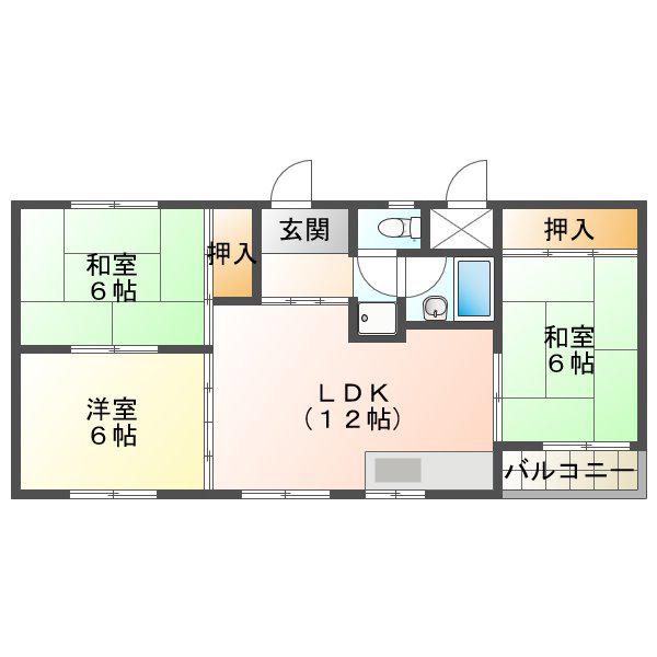 メゾンド上高丸(3LDK/2階)の間取り写真