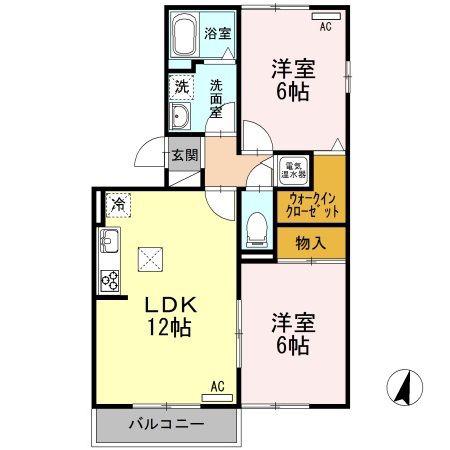 ロイヤルタウン松崎 A/B(2LDK/1階)の間取り写真