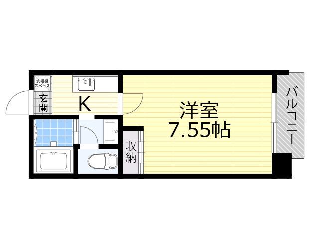 ETC大宮1(1K/4階)の間取り写真