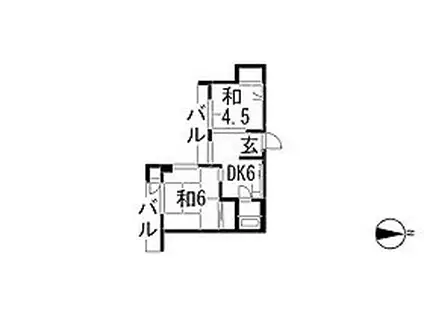 東陽スカイ(2DK/2階)の間取り写真