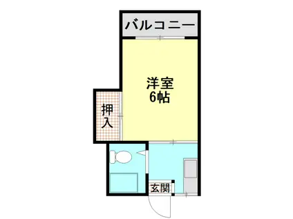 コーポヒラキ工学部B(1K/2階)の間取り写真