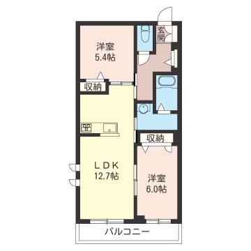 アビターレイン(2LDK/3階)の間取り写真
