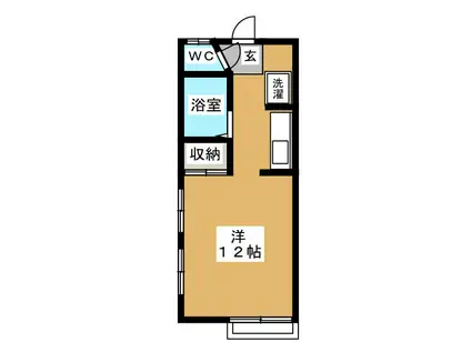 ハイツジュン(ワンルーム/2階)の間取り写真