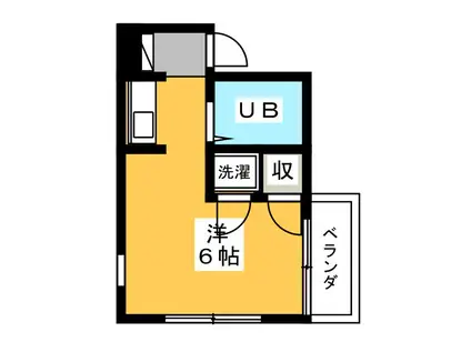 ベルトピア沼津3(ワンルーム/2階)の間取り写真