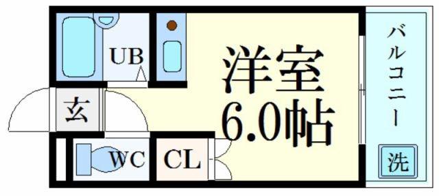 エクセルハイツ(ワンルーム/2階)の間取り写真