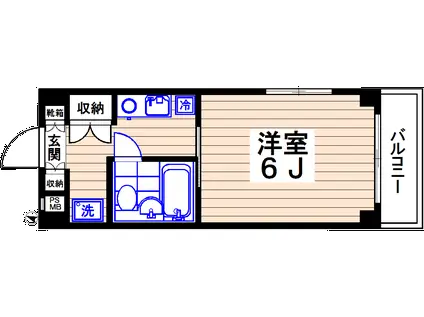 シャトー尾山台(1K/3階)の間取り写真