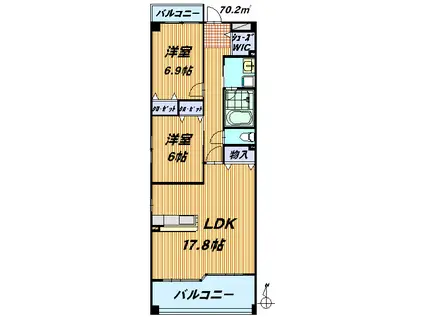 APRECIO(2LDK/2階)の間取り写真