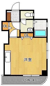ファミリーハウス勝山(1K/2階)の間取り写真