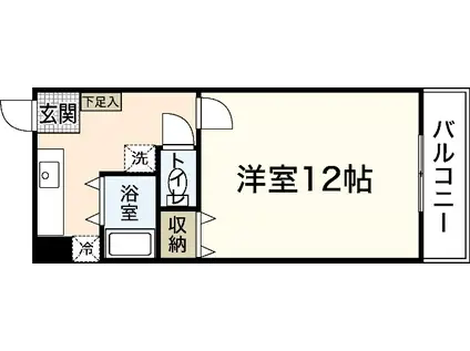 第二タウン皆賀(1K/4階)の間取り写真