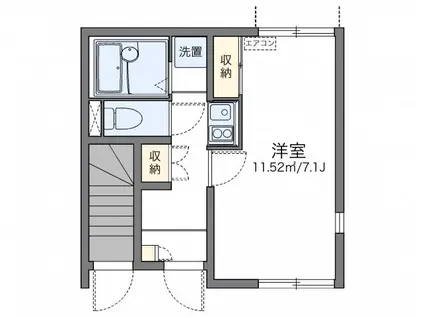 レオネクストKIKUSHI(1K/1階)の間取り写真