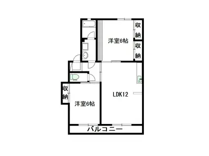 アーバンハイツ95 A棟(2LDK/1階)の間取り写真