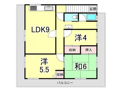 結城ビル(3LDK/3階)の間取り写真