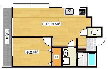 ROCKAURUMBLDG(1LDK/3階)の間取り写真