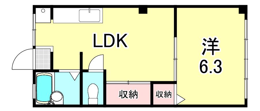 藤本マンション(1LDK/2階)の間取り写真