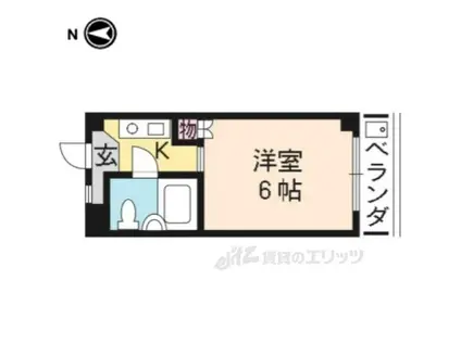 ロイヤルコーポタカノ(1K/1階)の間取り写真