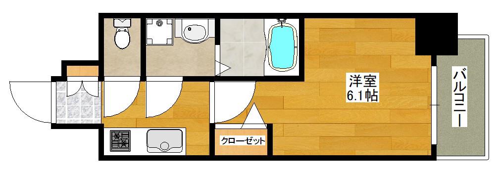 エスリード江坂セントラム(1K/3階)の間取り写真