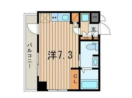 横浜翠葉BUILDINGI 917253(ワンルーム/7階)の間取り写真