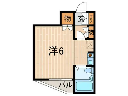 エレガンシア千鳥が丘(ワンルーム/2階)の間取り写真