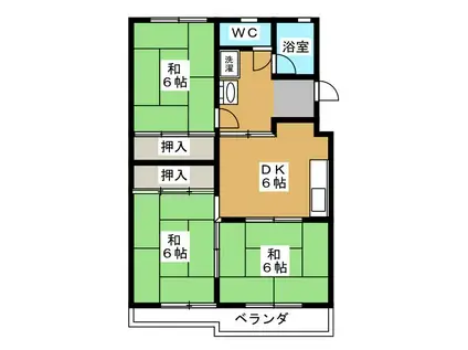 恵比寿コーポ(3DK/2階)の間取り写真