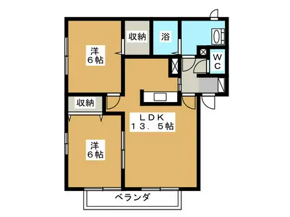 VINE-YARD HARVEST(2LDK/2階)の間取り写真