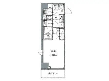 レジディア白金高輪II(1K/4階)の間取り写真
