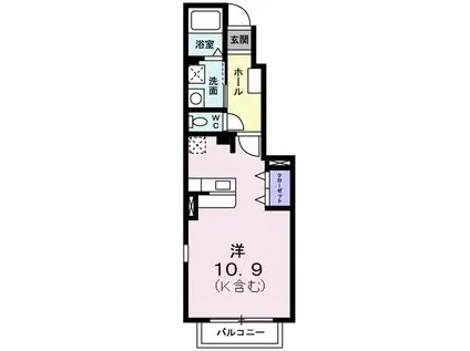 ドミール(ワンルーム/1階)の間取り写真