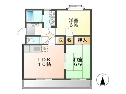 サクセス II(2LDK/1階)の間取り写真