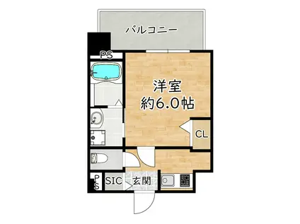 エスリードレジデンス大阪グランノースII(1K/8階)の間取り写真