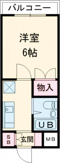 グランディア ルネ西神弐番館(ワンルーム/2階)の間取り写真