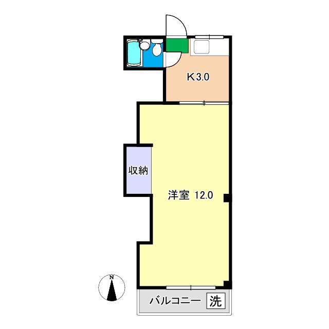プランドール和(1K/3階)の間取り写真