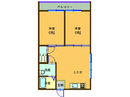 クレスト青田(2LDK/3階)の間取り写真
