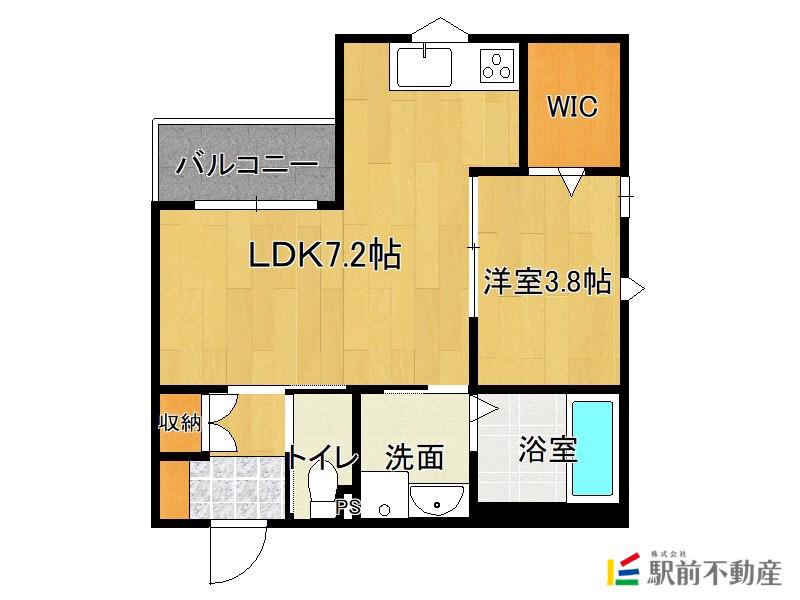 プレゾン今宿(1DK/2階)の間取り写真