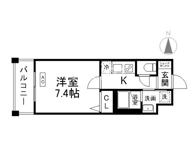 ベラジオ雅び京都円町II(1K/3階)の間取り写真