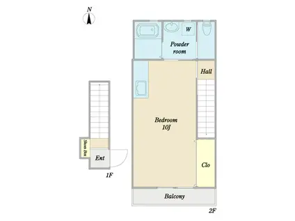 イエット平成(ワンルーム/2階)の間取り写真