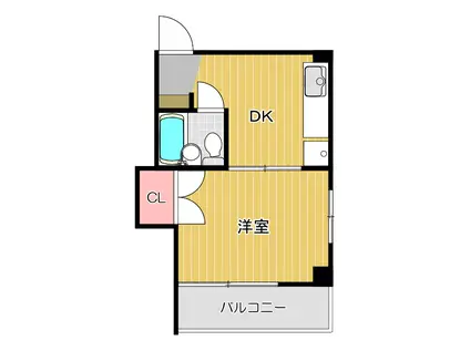 杵渕ビル(1K/3階)の間取り写真